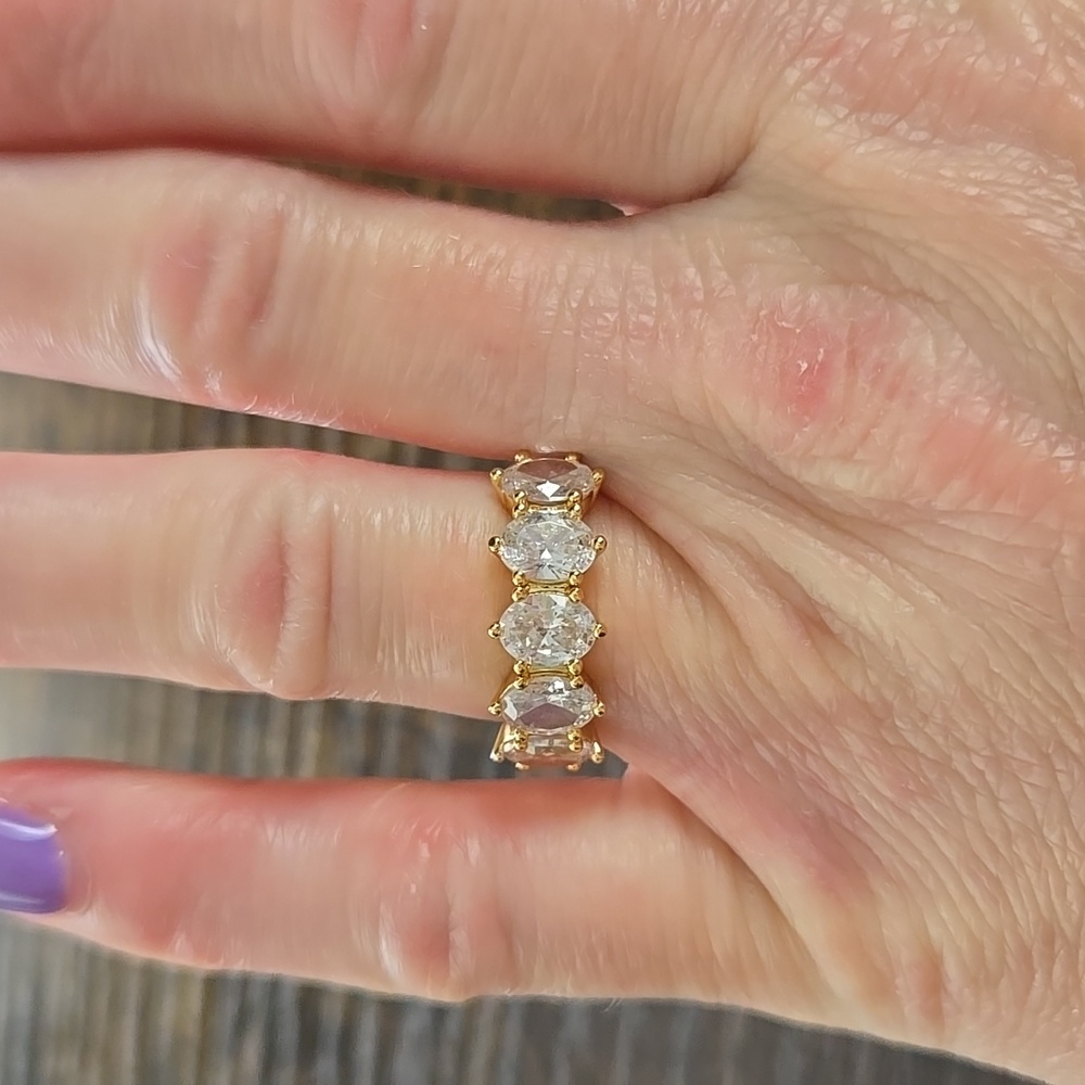 Kendra Scott Cailin Gold Crystal Band Ring in White CZ